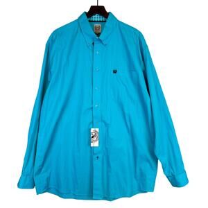 NWT Cinch Mens Classic Western Button Down Shirt Blue - XL